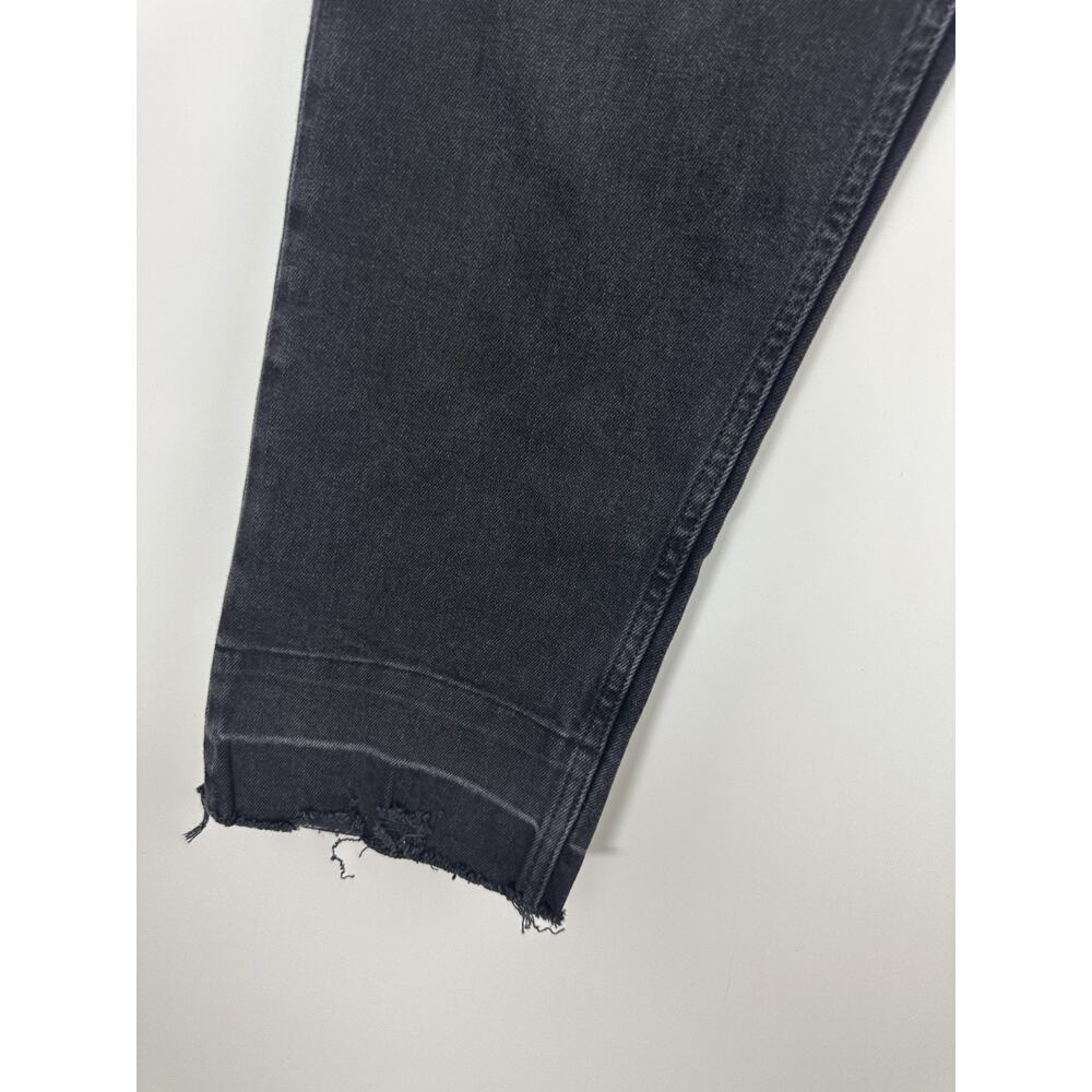 GAP High Rise Cheeky Straight Jeans Raw Ankle Absolute Black Size 29 8 Petite 8P - Picture 5 of 12